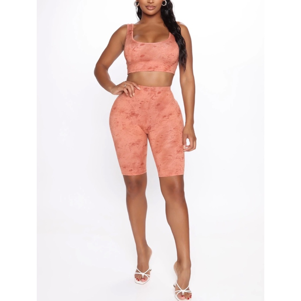 Bondoc Beauty Biker Short Set - Rust